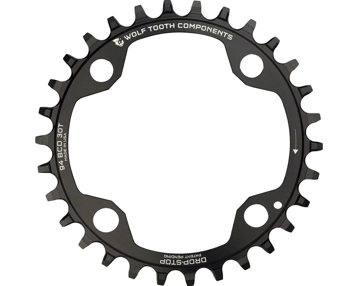 Wolf Tooth Components 4-Bolt Chainring (Black) (94mm BCD) (Drop-Stop A) (Single) (34T) (SRAM XO1, X1, GX, NX)